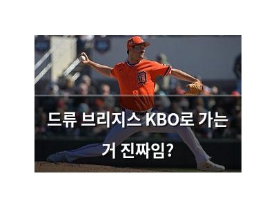 드류 브리지스 KBO로 가는 거 진짜임?