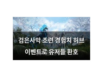 검은사막 조련 경험치 허브 이벤트로 유저들 환호
