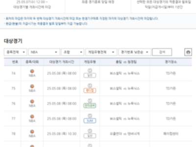 프로토 승부식 55회차 보스턴-뉴욕 등 주요 경기 출전