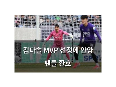 김다솔 MVP 선정에 안양 팬들 환호