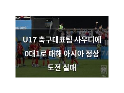 U17 축구대표팀 사우디에 0대1로 패해 아시아 정상 도전 실패