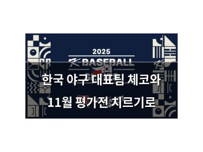 한국 야구 대표팀 체코와 11월 평가전 치르기로